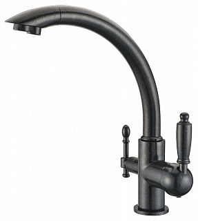 Смес д/кухни Kaiser Vincent боковой под фильтр черный мрамор (31244-5)