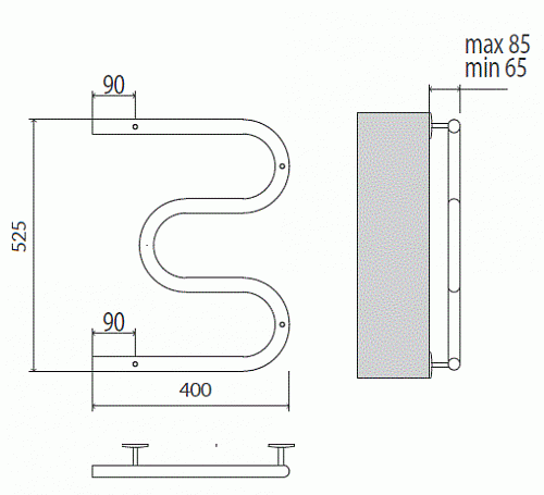 Полотенцесушитель  500х400  М-ОБР TERMINUS