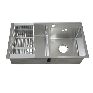 Мойка нерж врезная  FABIA PROFI ДВОЙНАЯ  78х43 (3,0х0.8 200) (сифон+корзина) 78433