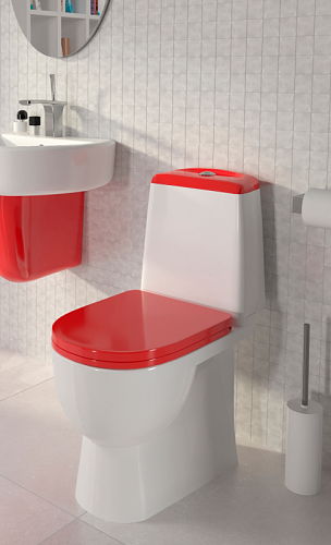 Унитаз-компакт "BESTComfort Красный " сиденье мультилифт (Самара) АКЦИЯ!
