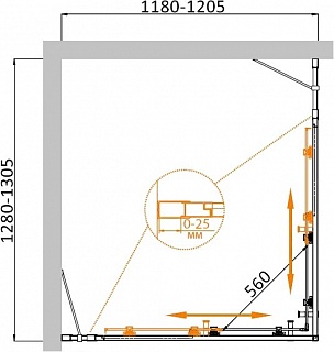 ДУШЕВОЙ УГОЛОК CEZARES MOLVENO-AH-22 130/120-C-Cr-IV