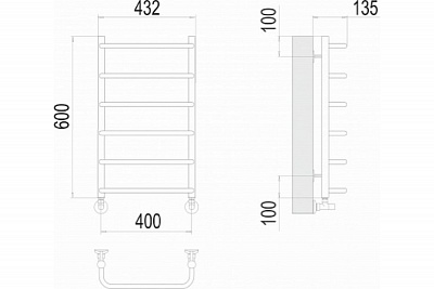 Полотенцесушитель 400х600 П6 "Стандарт" TERMINUS (50)