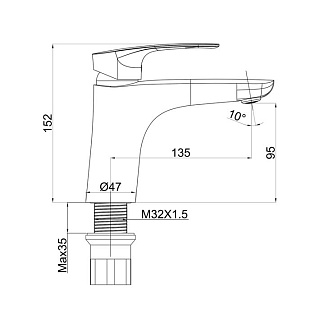 Смеситель д/умывальника "KOMAKI" (KOM-1011) TOKITO