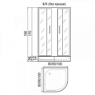 Ограждение душевое RIVER DON 90/24 MT с поддоном