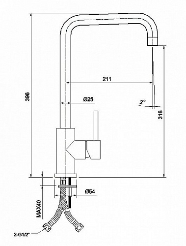 Смеситель для кухни, Kitchen Line, IDDIS, K05STL0i05