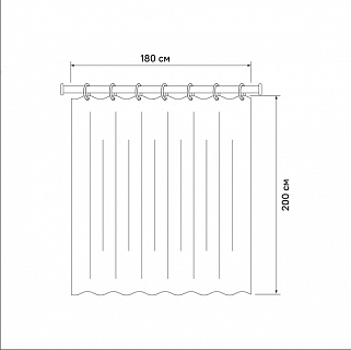 Штора для ванной комнаты, IDDIS, 200*180 см, полиэстер, D24P218i11