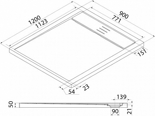Поддон душевой, 120х90, 50мм, Bild, IDDIS, BIL5WS0i22