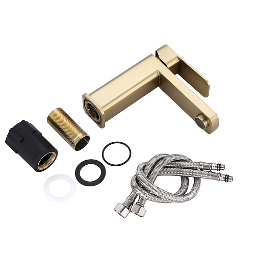 Смеситель д/умывальника "AOMORI" (AOM-1011BG) нерж, браш.золотоTOKITO