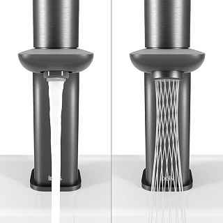 Смеситель для умывальника с инновационным управлением Push Control, графит, Slide, IDDIS, SLIGMBTi01