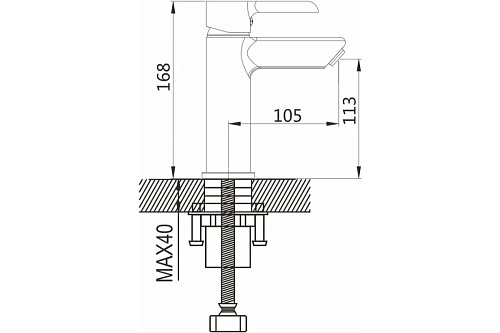 Смеситель д/раковины с гиг.душем SHEVANIK хром S6071