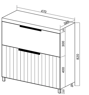 Комплект мебели 50 "Сицилия-50" напольная 2 ящ. белая VIANT (ум.MODUO-50)