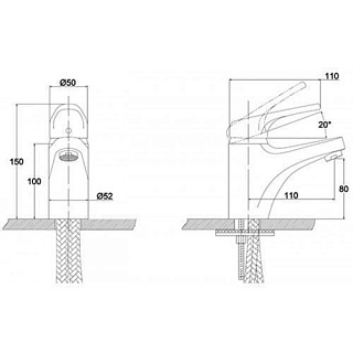 Смес д/раковины Kaiser County белый (55210-4/55011-4)