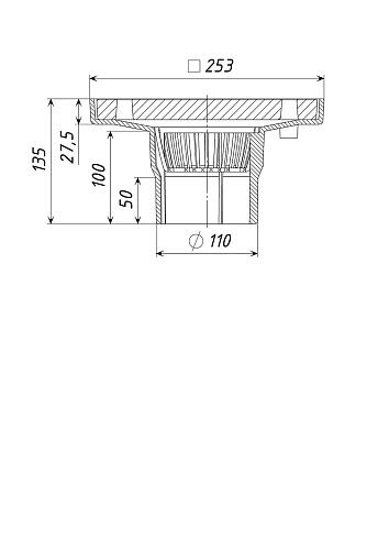 Трап вертик чугун ТП 113.110-250 VP