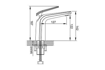 Смеситель д/раковины ROSE черный R3901H