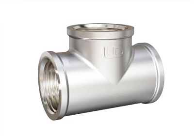 Тройник 3/4" г/г/г  латунь никель LD (32)