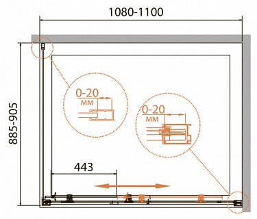 ДУШЕВОЙ УГОЛОК CEZARES RELAX-AHF-1 110/90-P-Bi