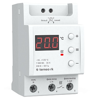 Терморегулятор Terneo RK, на DIN-рейку, универс. датчик -55...+125°C, AC230V, 32A, DS Electronics
