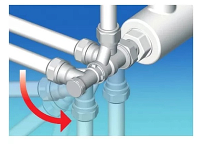 Узел нижнего подключения 4-х ходовой с переключением  VR318