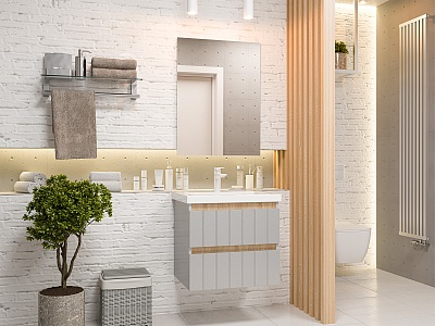 Комплект мебели 60 "Грэй-60" подвесной 2 ящика серый MISTY (ум.Como-60) СНЯТО С ПРОИЗВОДСТВА