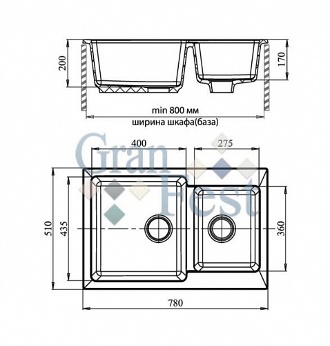 Кухонная мойка Granfest GF-P780K