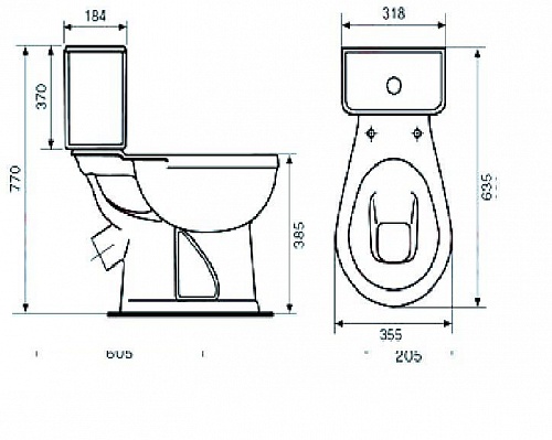 Унитаз-комп "Дора " черный в комплектеСт.Оскол )