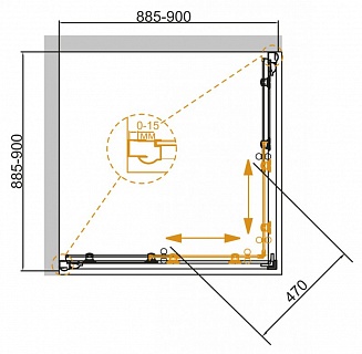 ДУШЕВОЙ УГОЛОК CEZARES GIUBILEO-A-2-90-SCORREVOLE-CP-Br