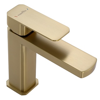 Смеситель д/умывальника "AOMORI" (AOM-1011BG) нерж, браш.золотоTOKITO