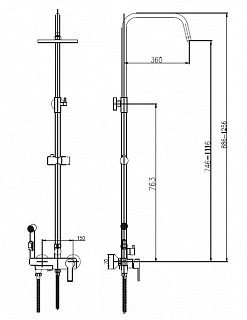 Душ.система Haiba HB2416