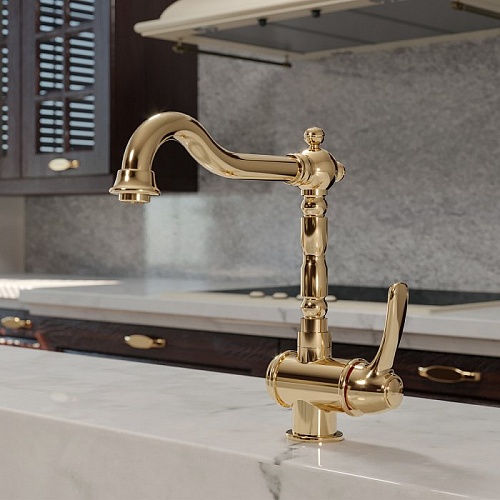 Смеситель для кухни, желтое золото, Oldie, IDDIS, OLDYGL0i05