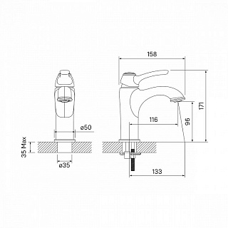 Смеситель для умывальника, Oldie, IDDIS, OLDBR00i01