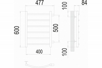 Полотенцесушитель 500х600 П6 Б/П м/о 500 "Классик" TERMINUS 