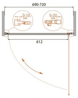 ДУШЕВАЯ ДВЕРЬ В НИШУ CEZARES RELAX-B-1 70-P-Bi-R