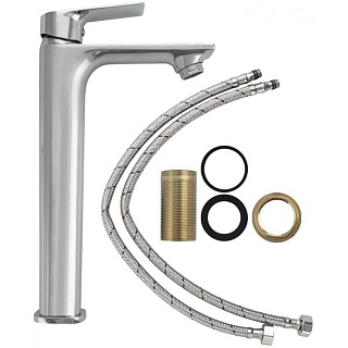 MAGNUS Смеситель д/раковины высокий, литой корпус, латунь код 8401