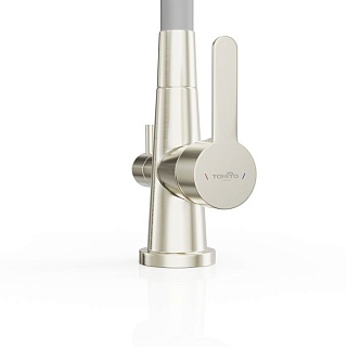 Смеситель д/кухни "AISAI" (AIS-1020) сатин под фильтр с гибким изливом серый TOKITO (фитинг под фильтр выписывать дополнительно арт.46553)