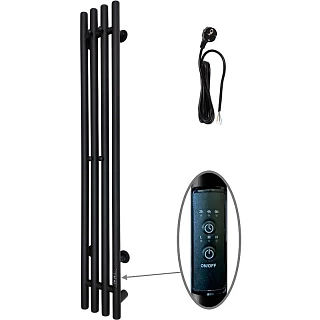 Полотенцесушитель  1200х150 "Вектор" круг 4-х электро черный матовый  (RAL 9005)  Тругор