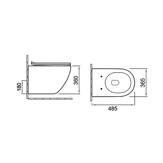 Унитаз подвесной безободковый Vincea "Globo" белый сиденье slim м/л  VT1-14S
