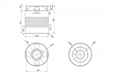 Емкость ЭВЛ-300 (H890xD735)