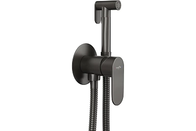 Смеситель с гигиеническим душем "FURO" (FUR-1016GM) вороненая сталь TOKITO