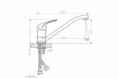 Смеситель д/кухни "Kitto" (KIT-1012) поворотный излив TOKITO снято с производства!