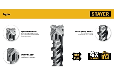 ��� SDS-PLUS HERCULES-4X d10x160  STAYER (29290-160-10)