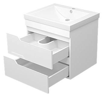 Комплект мебели 60 "Софт-60" подвесная 2 ящ. белая эмаль MISTY (ум. Алиса,58)