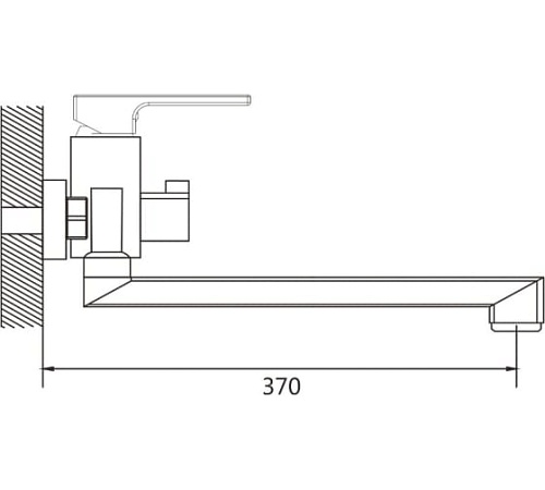 Смеситель д/ванны SHEVANIK черный S8222H