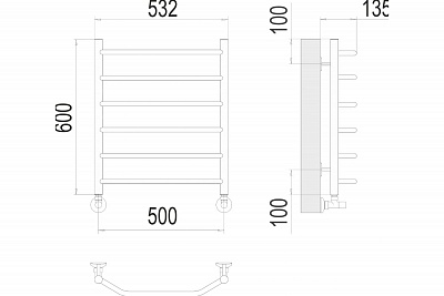 Полотенцесушитель 500х600 П6 "Виктория" TERMINUS