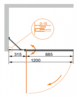 ДУШЕВАЯ ШТОРКА НА ВАННУ CEZARES ECO-V-11 120/140-C-Cr