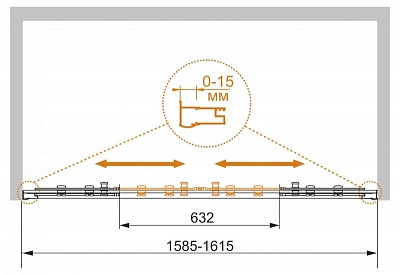 ДУШЕВАЯ ДВЕРЬ В ПРОЕМ CEZARES PRATICO-BF-2 160-P-Cr
