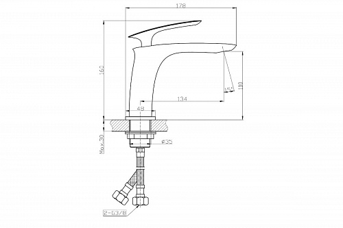Смеситель д/умывальника "Fuji" (FUJ-1011) TOKITO