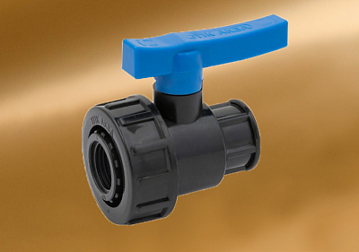 Кран шаровый компрессионный разъёмный   ПНД 1 1/2*1 1/2" (ВР/ВР) ТПК АКВА (14)