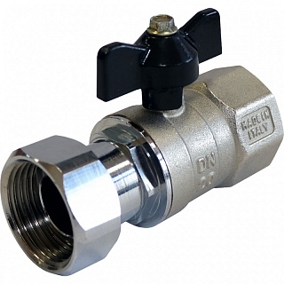 Кран шар. с нак. гайкой прямой баб. ВР 3/4x3/4 (SVB-0009-000020) STOUT