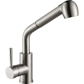 Смес. д/кухни  MELANA нерж. ф40 вытяжная лейка (8109)