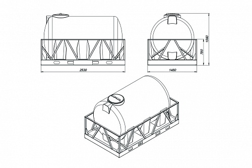 Емкость H 3000л в обрешетке